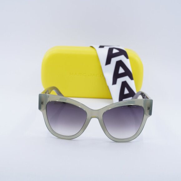 Marc Jacobs MARC 697/S 06CR 9O Cat Eye Sunglasses - Sage\Dark Grey Gradient - Picture 3 of 9